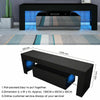 TV Unit Cabinet Stand Black High Gloss with LED Lights Drawers 130cm Modern
