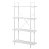 Bookshelf 4-Tier Industrial Storage Shelves Metal Ladder Living Room Display
