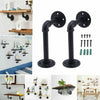 2PCS Pipe Shelf Brackets Industrial Iron Rustic Shelves Wall Floating Supports