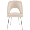 Velvet Dining Chairs Set of 2 Upholstered Seat Accent Chair Kitchen Chairs Beige