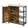 Industrial Storage Cabinet Freestanding Cupboard Sideboard w/ 3 Shelves & Door