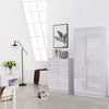 White High Gloss Bedroom Furniture.Wardrobe, Chest of Drawers