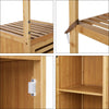 Bathroom Tall Cabinet 3-Tier Bamboo Shelves Storage Uint Cupboard Shelving