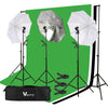 Vamery Continuos Lighting Black White Green Screen Umbrella Light Stand Kit UK