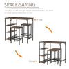 Industrial Bar Height Dining Table Set 3 Pieces Bar Set with Shelf