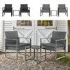 3Pcs Bistro Set Patio Garden Furniture Outdoor Indoor Table 2 Chair Rattan Style