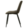 2 × Grey / Brown Dining Chairs Faux Suede Fabric with Metal Legs Home Kitchen