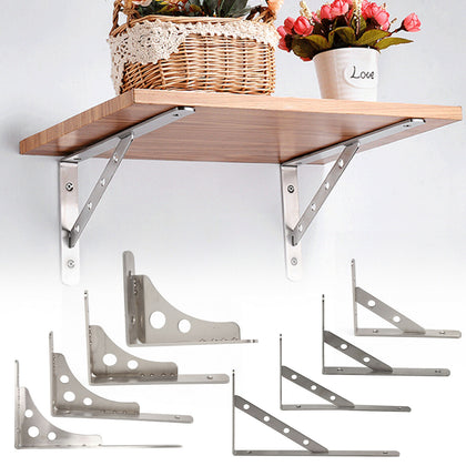 6-12N Triangle Stainless Steel L-Shaped Heavy Duty Wall Shelf Support Bracket UK