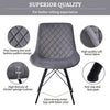 SET OF 2 PLUSH VELVET PADDED DINING CHAIRS KITCHEN CHAIRS HOME & RESTAURANT GREY