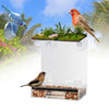 Large Clear Window Bird Feeder Hanging Station Dry Seed Tray Strong Suction Cups