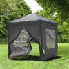 2X2 m Grey Pop-up Gazebo Waterproof Marquee Canopy Outdoor Garden Tent