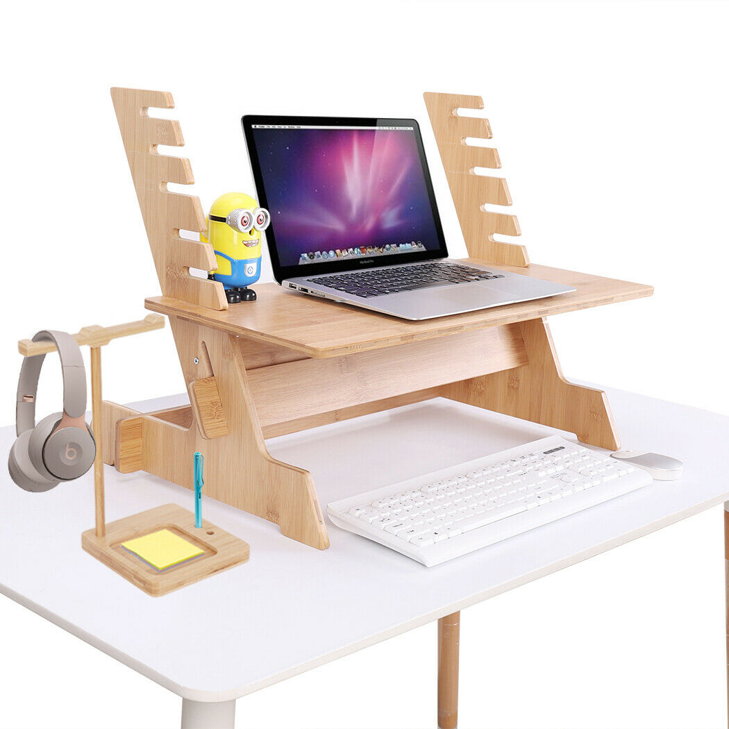 Wooden deals desk stand