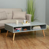 Large Grey Rectangular Low Coffee Table Living Room Furniture Storage