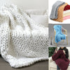 4 Size Chunky Knitted Thick Blanket andmade Warm Yarn Bulky Throw Bed Sofa