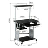 Home Office Computer Desk PC Table with Shelves/Printer Shelf/CPU Stand/2 Tiers