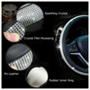 Car Steering Wheel Cover Crystal Sparkled Diamond Cover PU Leather Skidproof UK