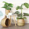 Foldable Flower Plants Seagrass Woven Storage Basket Straw Pots Home Decor