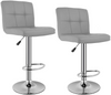 2 x Bar Stools Kitchen Breakfast Chairs with Swivel Gas Lift Adjustable Height