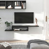 Wall Mount TV Stand Entertainment Center W/ LED Lights, Storage & Cable Holes
