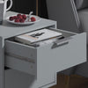 Matt Grey 2 Drawer Bedside Cabinet Table.Silver Hairpin Legs.14cm Deep Drawers.