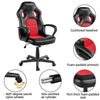 Leather Office Gaming Chair Adjustable Computer Desk Chair for Study Games Red