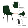 Set of 2 Velvet Dining Chairs Soft Padded Seat Metal Legs Modern Office Kitchen