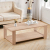 2 Tier Wooden Rectangular Coffee End Table Shelf Cocktail Table Living Room