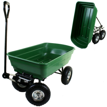 Garden Dump Truck Cart Tipping Wheelbarrow Sack Tipper Trolley Trailer Wheels
