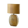 Modern Textured Table Lamp Ceramic Base Fabric Light Shade 29cm Lounge Lighting