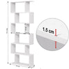 4/6 tier Bookcase S Shape Divider Display Shelves Storage Wooden Modern White