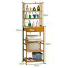 Modern Bathroom Shelf 7 Tier Kitchen Storage Rack Organizer Wood Shelving Unit