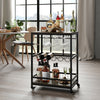 Serving Trolley Kitchen Trolley Cart, Wine Rack Storage Shelf, Lockable Wheels