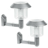 2, 4, 6, 10 x Silver Solar Powered LED Wall Light Outdoor Garden Safety Lighting