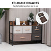 5-Drawer Fabric Chest of Drawers 2 Tier Storage Organizer Unit Bedroom Dresser