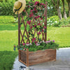 Garden Wooden Planter Box with Trellis Lattice Vegetables Flower Herb Raised Bed