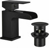Black Square Waterfall Bathroom Tap Basin Mixer BRASS Sink Mono Faucet -CHEAP