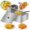 10L 2500W Electric Deep Fat Fryer Stainless Steel Chip Pan Basket 6L Oil