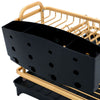 2 Tier Kitchen Dish Drainer Rack with Drip Tray Cutlery Holder Plate Rack Sink