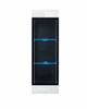 WHITE GLOSS Wall Display Tall Cabinet Glass Door LED Light Black trim Unit Fever