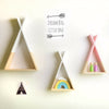 Cute Wooden Storage Wall Shelf Hanging Rack Nursery Room Kids Bedroom DIY Gift
