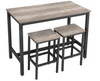 Rustic Grey Bar Table Industrial Kitchen Breakfast Tall Vintage Dining 2 Stools