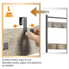 Industrial Coat Rack Stand w/Shoe Bench 185cm Shoe Clothes Rack for Hallway Grey