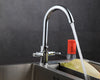 Kitchen Sink Mixer Tap Swivel Spout Dual Lever Taps Mono Modern Chrome Faucet