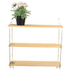 3 Tier Mounted Wall Floating Shelves. Decorative Shelf. Gold Metal & Solid Wood.