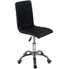 Quilted Home Office Swivel Desk Chair Small Cushioned Back Computer Vanity Stool