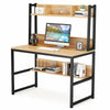 42inch Computer Working Desk with Hutch Bookshelf Laptop Study Table Workstation