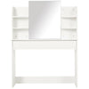 Wood Dressing Table W/ Mirror Big Drawers Open Shelf Writing Desk Bedroom