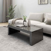 Coffee Table High Gloss Grey 110x50x35 cm Chipboard Storage Furniture