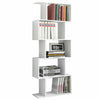 Wood Bookcase Bookshelf S Shape 5 Tier Shelves Free Standing Shelving Storage