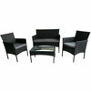 RATTAN GARDEN FURNITURE SET 4 PIECE CHAIRS SOFA COFFEE TABLE OUTDOOR PATIO SET